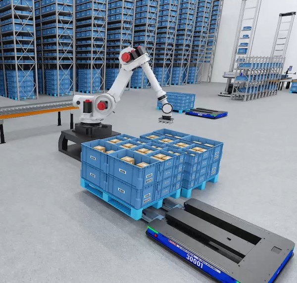Robot đống lên/xuống pallet
